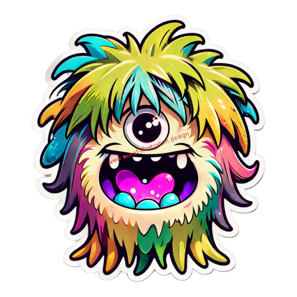 shaggy-long-haired-cute-monster-with-colorful-hair-and-big-happy-eyes-as-sticker-654832475-PhotoRoom