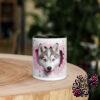 Husky-Liebe Keramikbecher mit Herz-Design und bunten Details