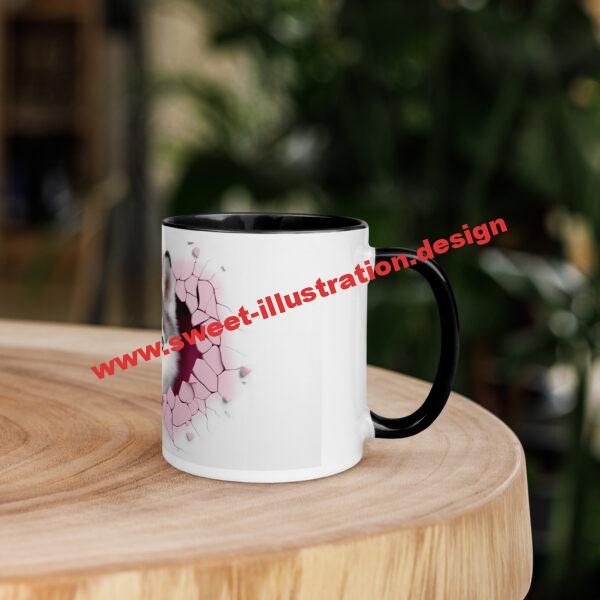Husky-Liebe Keramikbecher mit Herz-Design und bunten Details